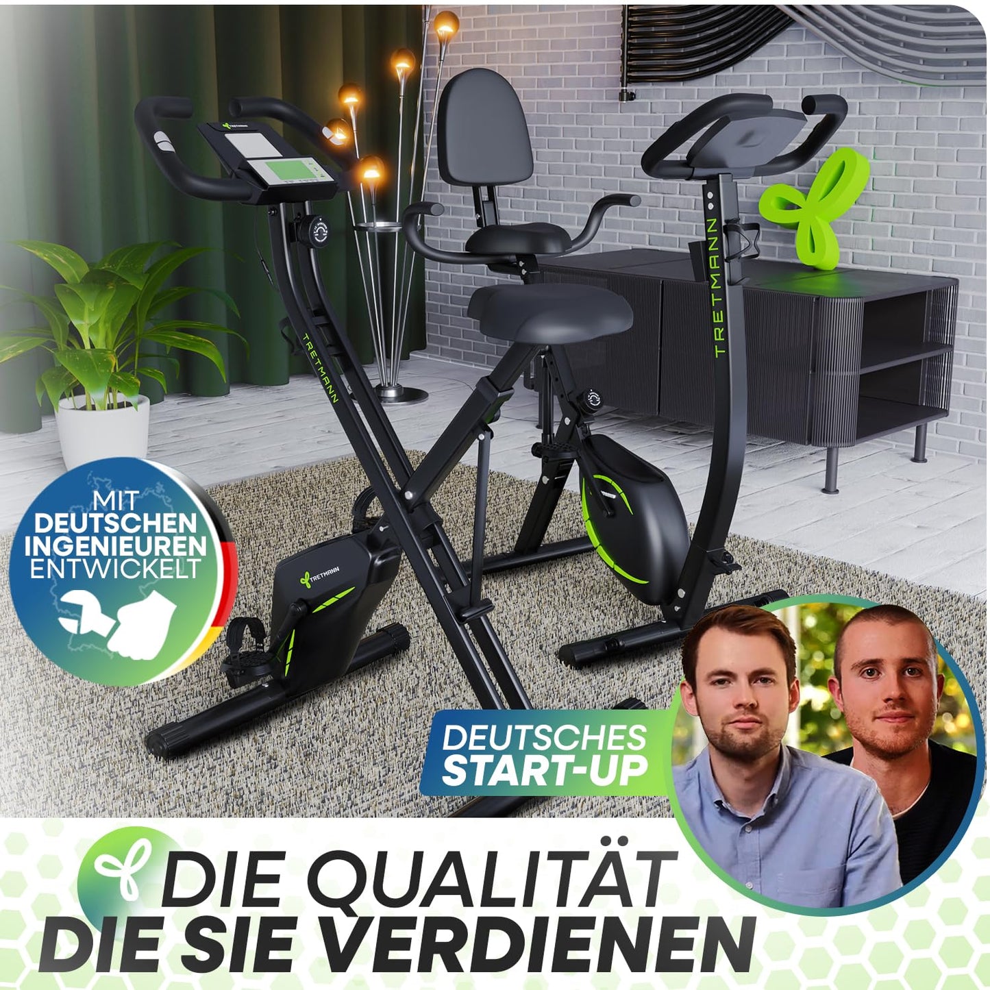 Tretmann Heimtrainer Fahrrad klappbar – RelaxFoam, leise, bis 150kg, Ergometer, ideal für Senioren