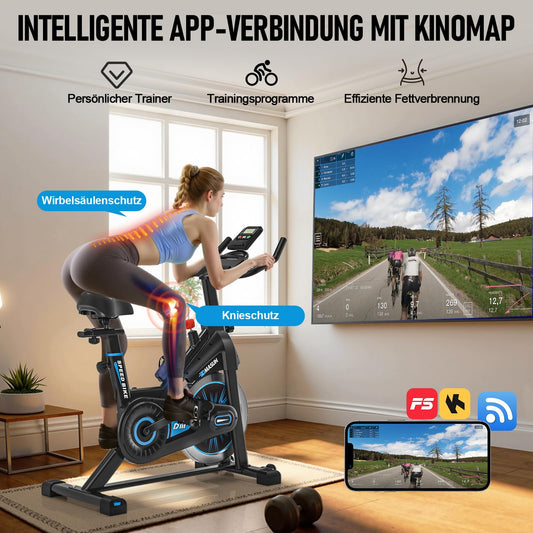 DMASUN Ergometer Heimtrainer Fahrrad – Magnetwiderstand, App, LCD, leise, stabil, bis 180kg