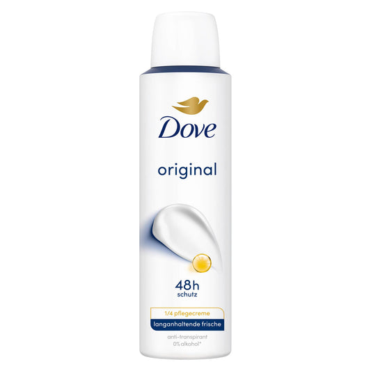 Dove Deo-Spray Original Deodorant schützt bis zu 48 Stunden vor Achselnässe und Körpergeruch 150 ml
