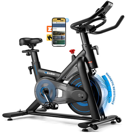 WENOKER Ergometer Heimtrainer Fahrrad – Magnetwiderstand, App, leise, Spinning Bike, bis 160kg