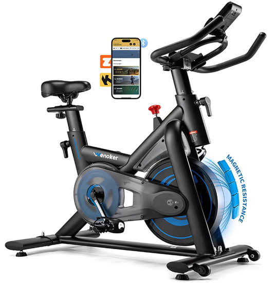 WENOKER Ergometer Heimtrainer Fahrrad – Magnetwiderstand, App, leise, Spinning Bike, bis 160kg