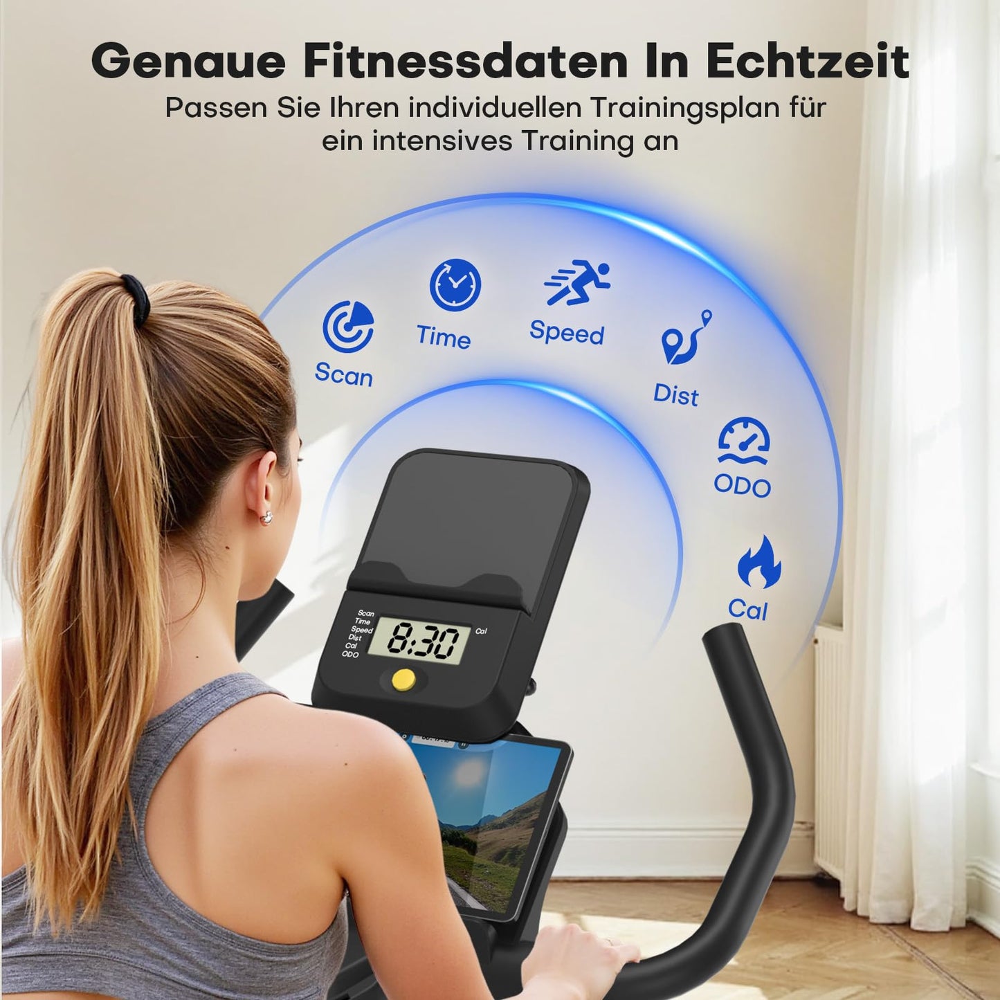 CHAOKE Ergometer Heimtrainer Fahrrad – stufenloser Magnetwiderstand, App, LCD, leise, bis 150kg