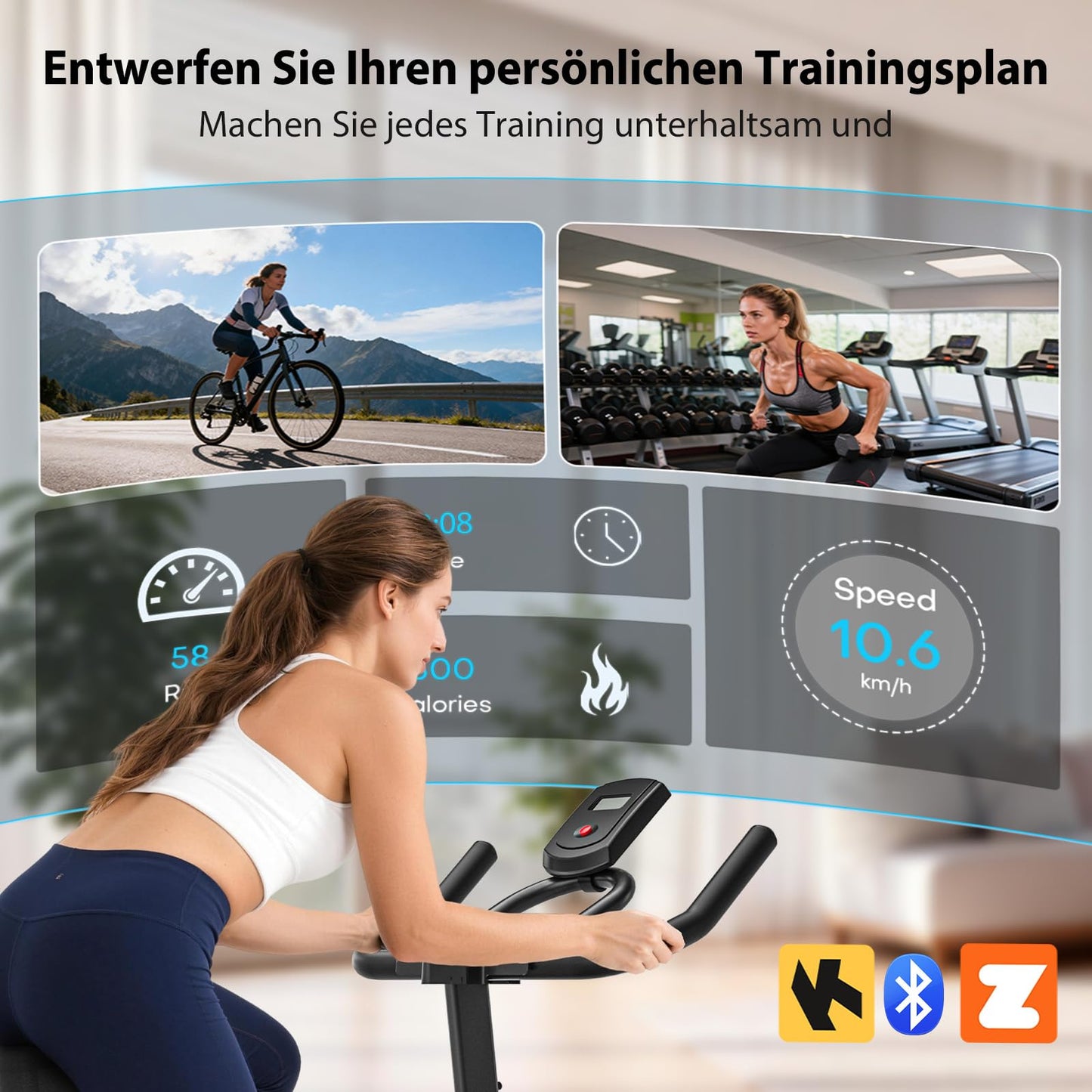 WENOKER Ergometer Heimtrainer Fahrrad – Magnetwiderstand, App, LCD, Tablet-Halter, leise, bis 160kg