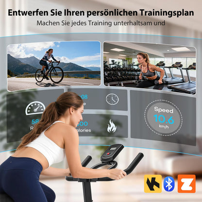 WENOKER Ergometer Heimtrainer Fahrrad – Magnetwiderstand, App, LCD, Tablet-Halter, leise, bis 160kg