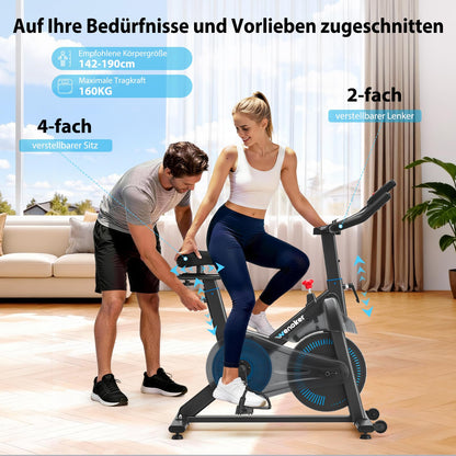 WENOKER Ergometer Heimtrainer Fahrrad – Magnetwiderstand, App, LCD, Tablet-Halter, leise, bis 160kg