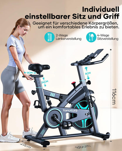 Heimtrainer Fahrrad 2026 – 15kg Schwungrad, Magnetwiderstand, App, Herzfrequenz, ultraleise, 160kg