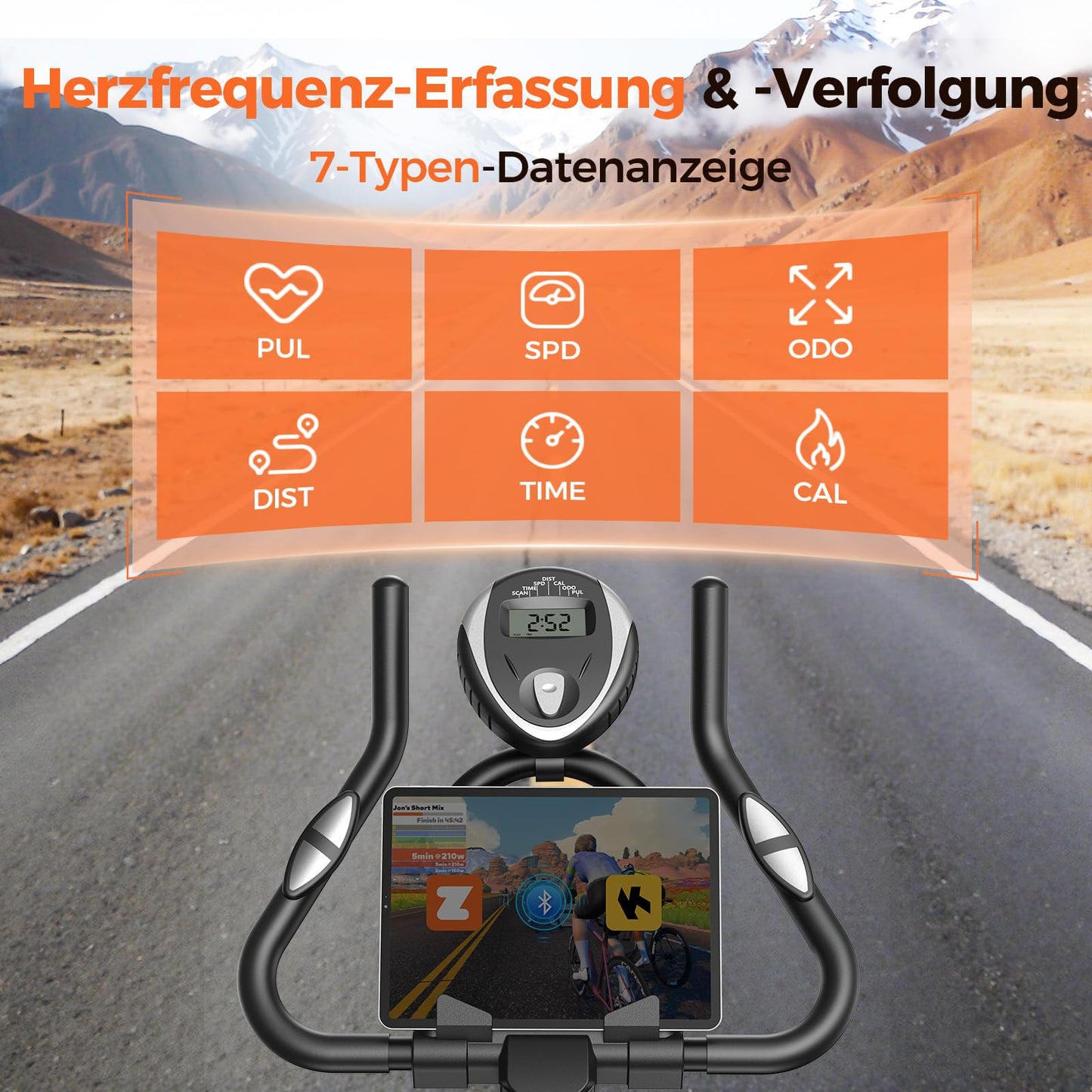 YOSUDA Ergometer Heimtrainer Fahrrad – Magnetwiderstand, App, LCD, Tablet-Halter, leise, höhenverstellbar