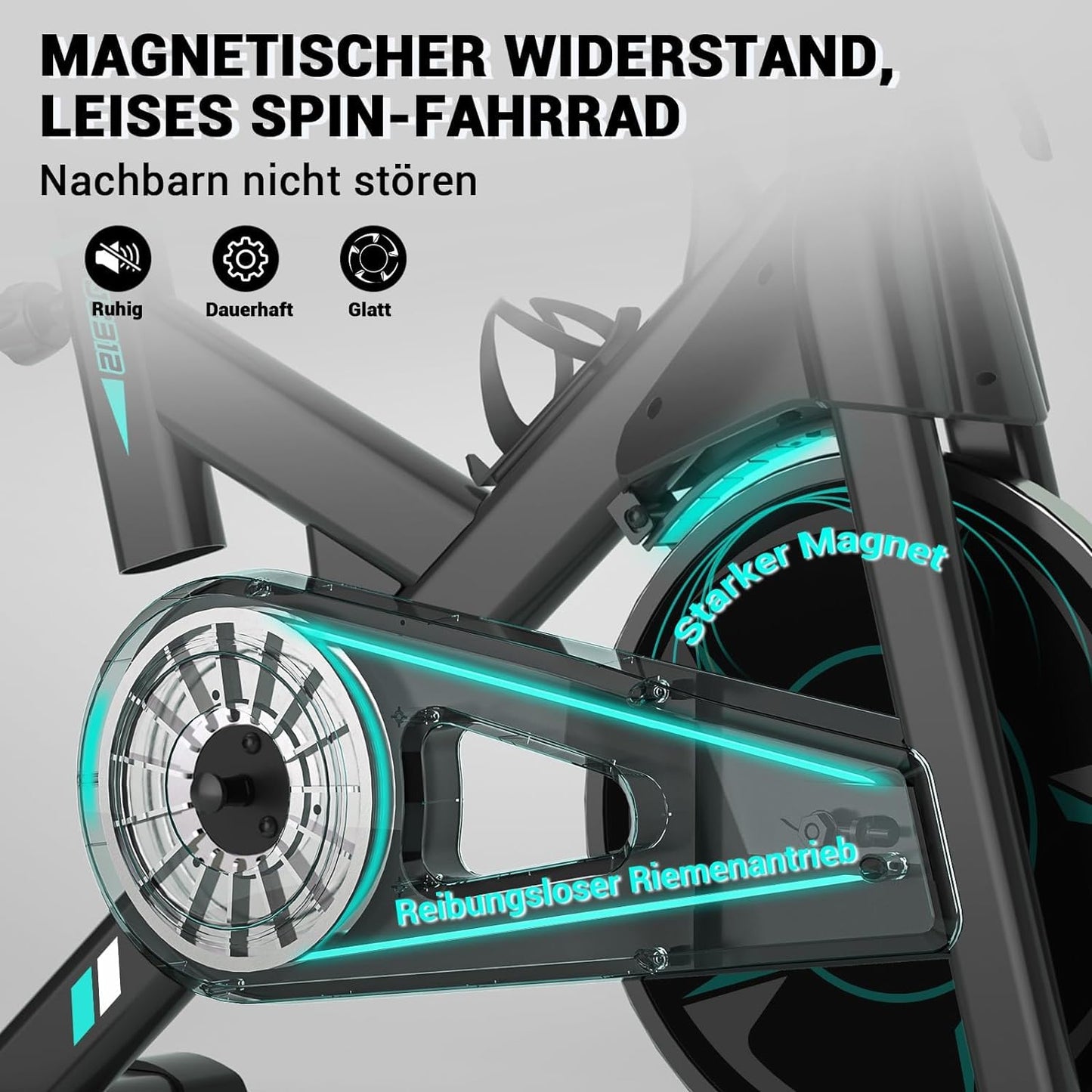WENOKER Heimtrainer 2026 – Magnetwiderstand, flüsterleise, schweres Schwungrad, LCD-Monitor