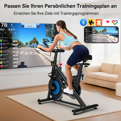 WENOKER Ergometer Heimtrainer Fahrrad – Magnetwiderstand, App, leise, Spinning Bike, bis 160kg