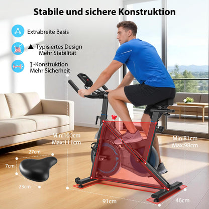 WENOKER Ergometer Heimtrainer Fahrrad – Magnetwiderstand, App, LCD, Tablet-Halter, leise, bis 160kg
