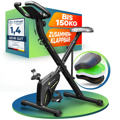 Tretmann Heimtrainer Fahrrad klappbar – RelaxFoam, leise, bis 150kg, Ergometer, ideal für Senioren