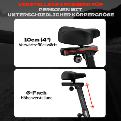 Eryntix Air Bike Heimtrainer – Luft & Magnetwiderstand, Ganzkörpertraining, App, LCD, leise