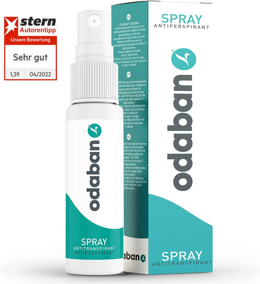 odaban® Antitranspirant Deo Spray 30 ml gegen starkes Schwitzen | Anti-Schweiß-Deo für Hände, Achseln und Kopf | Antitranspirant für Männer & Frauen mit Langzeitschutz | duftneutral