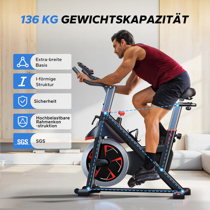 MERACH Heimtrainer Fahrrad – Magnetwiderstand, bequemer Sitz, App, Tablet-Halter, leise, bis 136kg