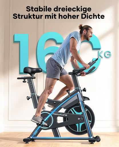 Heimtrainer Fahrrad 2026 – 15kg Schwungrad, Magnetwiderstand, App, Herzfrequenz, ultraleise, 160kg