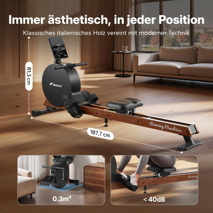 MERACH Rudergerät R7 klappbar – 60kg Magnetwiderstand, automatisch, LED/HD-Bildschirm, leise