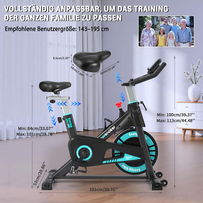 WENOKER Ergometer Heimtrainer Fahrrad – Magnetwiderstand, App, LCD, Tablet-Halter, leise, bis 160kg