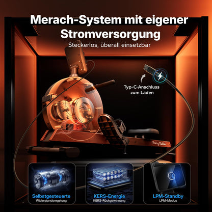MERACH Rudergerät R7 klappbar – 60kg Magnetwiderstand, automatisch, LED/HD-Bildschirm, leise