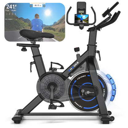 CHAOKE Ergometer Heimtrainer Fahrrad – stufenloser Magnetwiderstand, App, LCD, leise, bis 150kg
