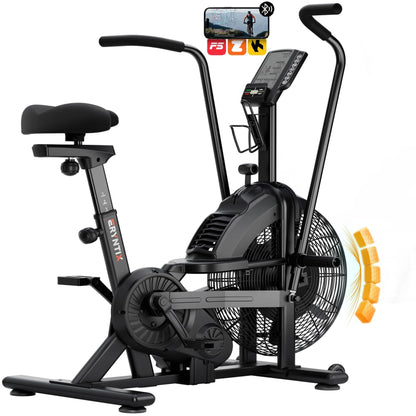 Eryntix Air Bike Heimtrainer – Luft & Magnetwiderstand, Ganzkörpertraining, App, LCD, leise