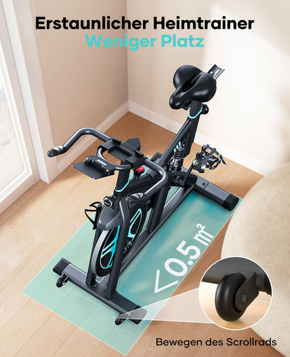 Heimtrainer Fahrrad 2026 – 15kg Schwungrad, Magnetwiderstand, App, Herzfrequenz, ultraleise, 160kg