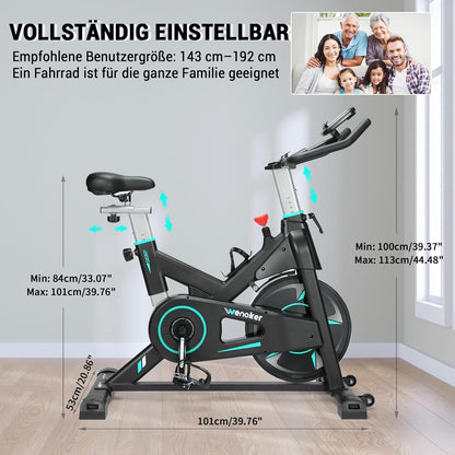 WENOKER Heimtrainer 2026 – Magnetwiderstand, flüsterleise, schweres Schwungrad, LCD-Monitor