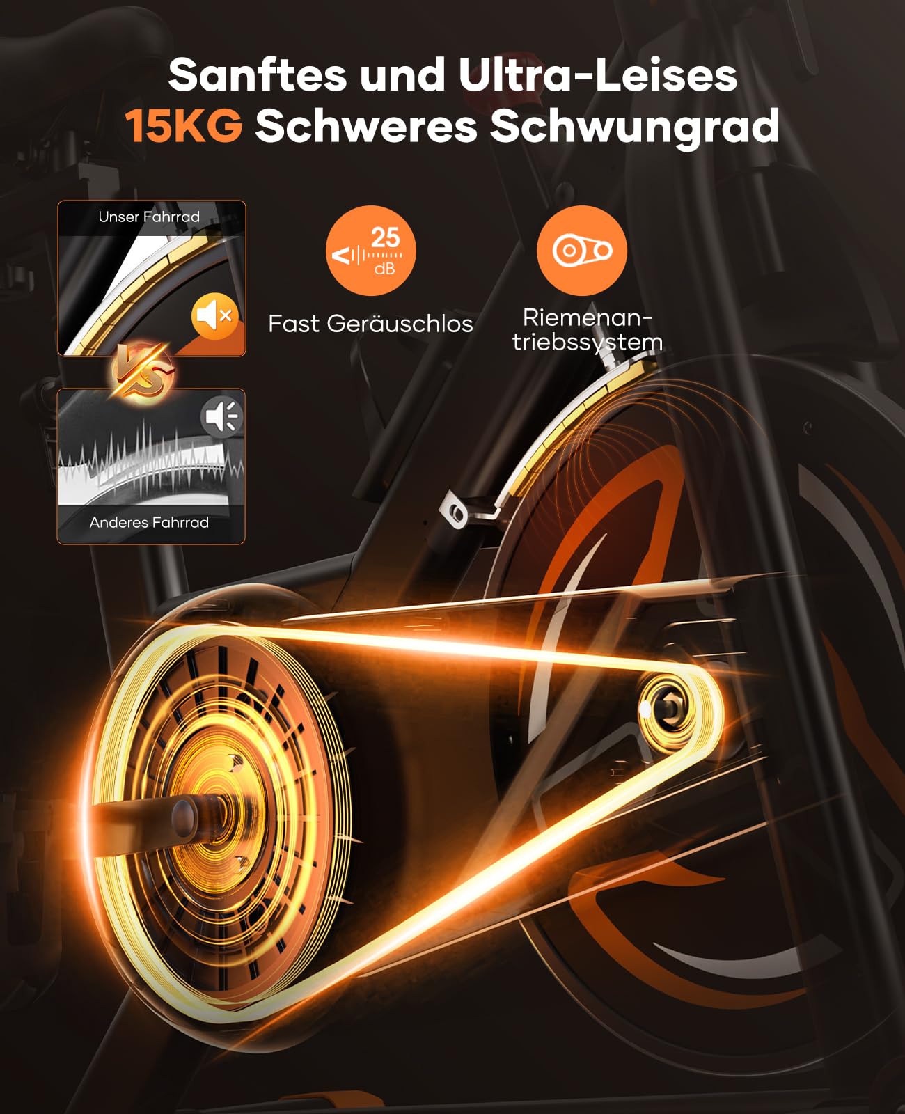 Toputure Ergometer Heimtrainer Fahrrad – 15kg Schwungrad, 0-100% Magnetwiderstand, App, bis 160kg
