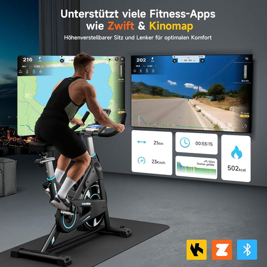 WENOKER Heimtrainer 2026 – Magnetwiderstand, flüsterleise, schweres Schwungrad, LCD-Monitor