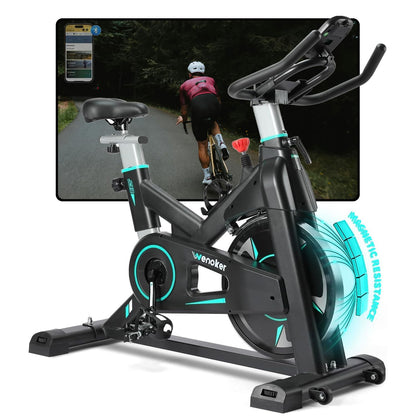 WENOKER Heimtrainer 2026 – Magnetwiderstand, flüsterleise, schweres Schwungrad, LCD-Monitor