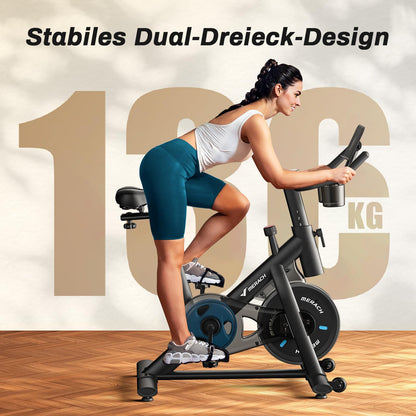 MERACH Heimtrainer Fahrrad – verstellbarer Widerstand, App, LCD, leise, Kardio, bis 136kg