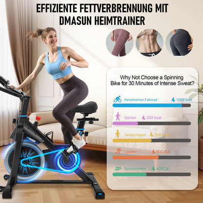 DMASUN Ergometer Heimtrainer Fahrrad – Magnetwiderstand, App, LCD, leise, stabil, bis 180kg