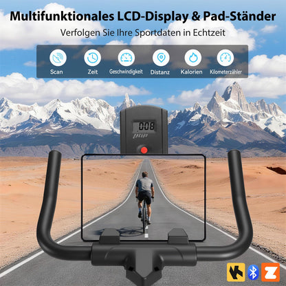 WENOKER Ergometer Heimtrainer Fahrrad – Magnetwiderstand, App, LCD, Tablet-Halter, leise, bis 160kg
