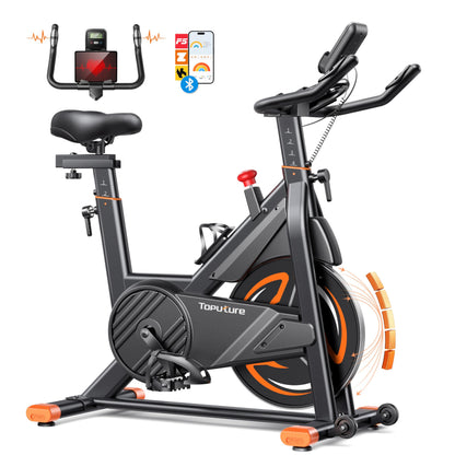 Toputure Ergometer Heimtrainer Fahrrad – 15kg Schwungrad, 0-100% Magnetwiderstand, App, bis 160kg