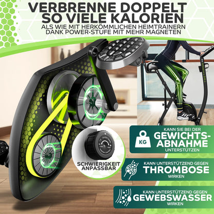 Tretmann Heimtrainer Fahrrad klappbar 3in1 – DEKRA geprüft | leise | SoftFoam | tiefer Einstieg