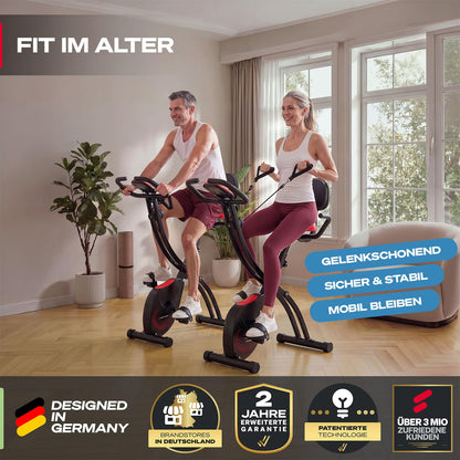 Sportstech X150 Heimtrainer klappbar 3in1 – Liegeergometer, App, 8 Stufen, LCD, leise, bis 150kg