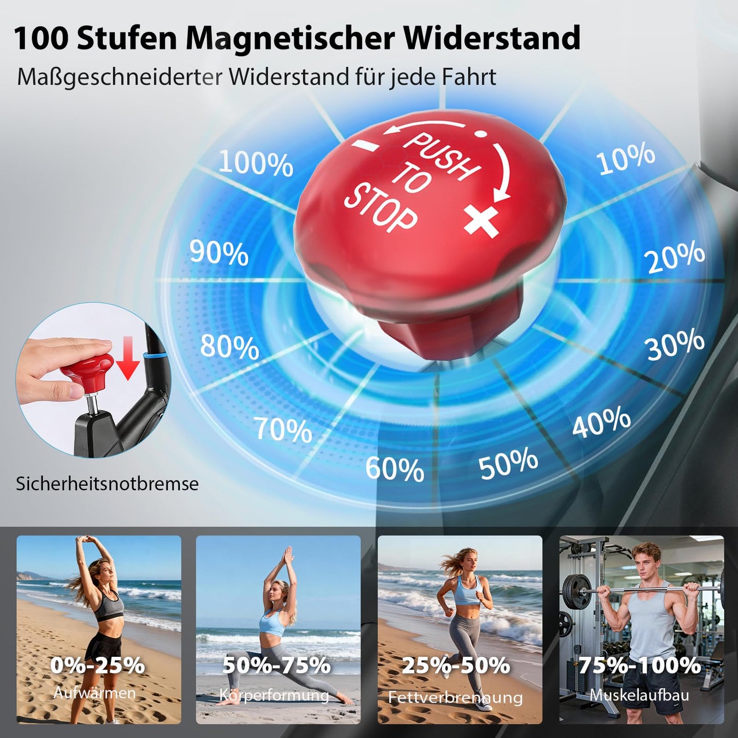 WENOKER Ergometer Heimtrainer Fahrrad – Magnetwiderstand, App, LCD, Tablet-Halter, leise, bis 160kg