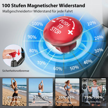 WENOKER Ergometer Heimtrainer Fahrrad – Magnetwiderstand, App, LCD, Tablet-Halter, leise, bis 160kg