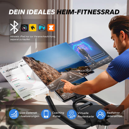 MERACH Heimtrainer Fahrrad – Magnetwiderstand, bequemer Sitz, App, Tablet-Halter, leise, bis 136kg