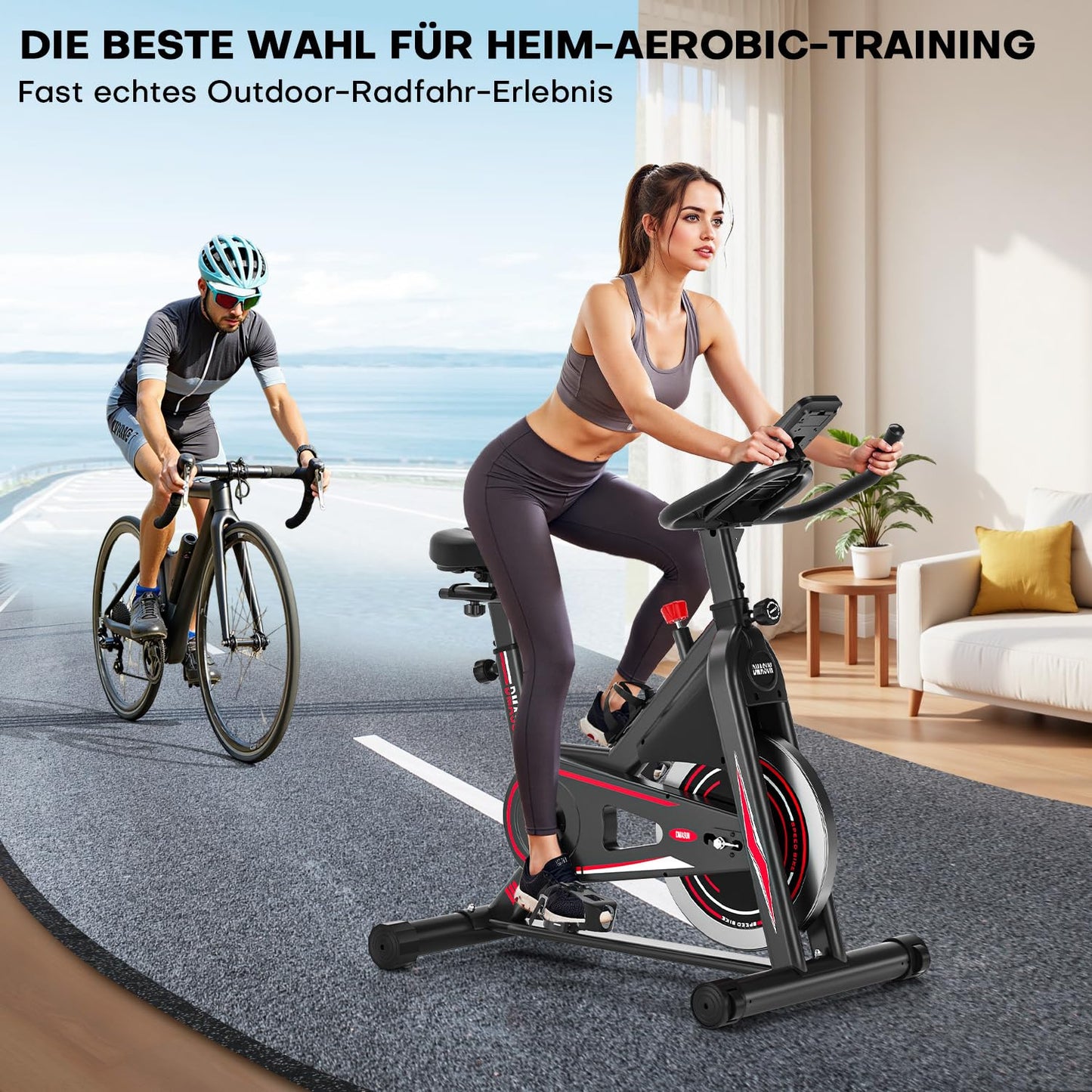 DMASUN Ergometer Heimtrainer Fahrrad 2026 – Magnetwiderstand, leise, Kardio, Indoor Bike, bis 160kg
