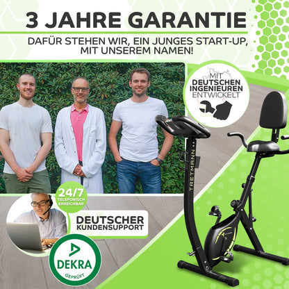 Tretmann Heimtrainer Fahrrad klappbar 3in1 – DEKRA geprüft | leise | SoftFoam | tiefer Einstieg