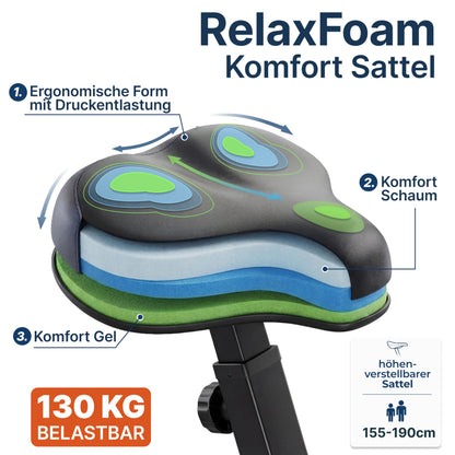 Ultrasport Heimtrainer Fahrrad klappbar – Komfort-Sattel, Ergometer, leise, Indoor Bike, stabil