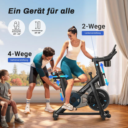 MERACH Heimtrainer Fahrrad – verstellbarer Widerstand, App, LCD, leise, Kardio, bis 136kg