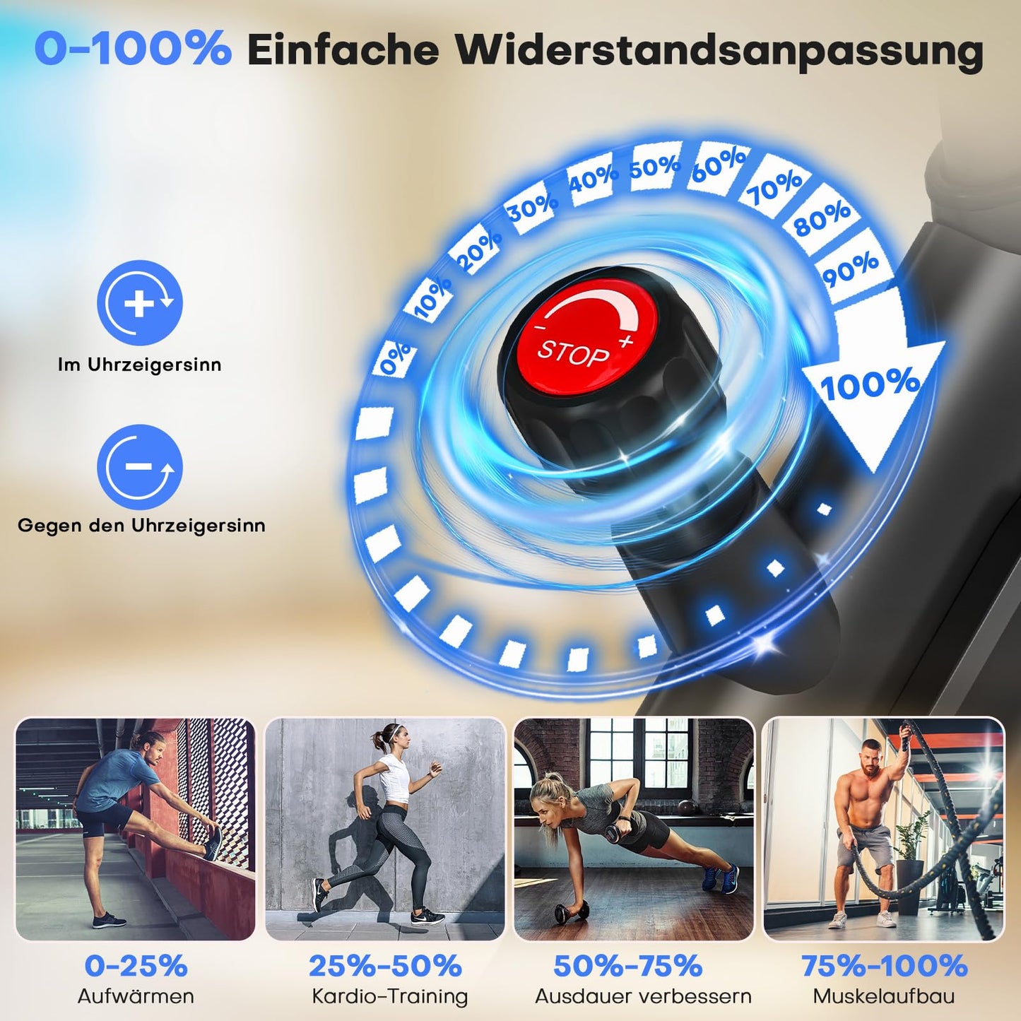 CHAOKE Ergometer Heimtrainer Fahrrad – stufenloser Magnetwiderstand, App, LCD, leise, bis 150kg