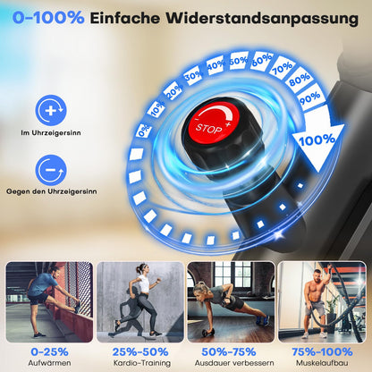 CHAOKE Ergometer Heimtrainer Fahrrad – stufenloser Magnetwiderstand, App, LCD, leise, bis 150kg